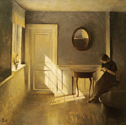 Picture of A GIRL READING IN AN INTERIOR