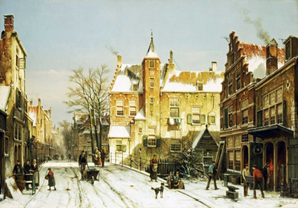 Picture of A DUTCH VILLAGE IN WINTER