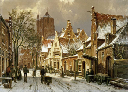 Picture of A WINTER STREET SCENE