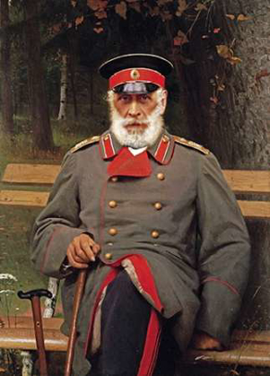 Picture of PORTRAIT OF A RUSSIAN GENERAL SEATED ON A BENCH