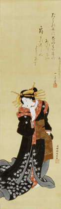 Picture of A STANDING COURTESAN IN A BLACK KIMONO