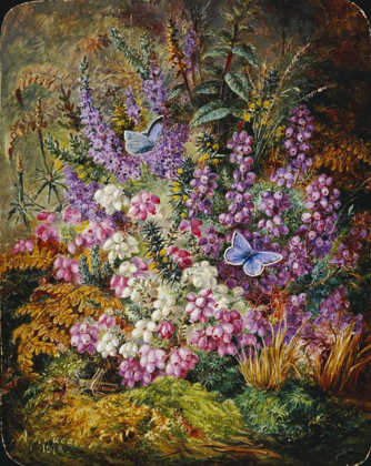 Picture of BLUE BUTTERFLIES AND WILDFLOWERS