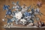 Picture of A BASKET OF DAHLIAS, DELPHINIUMS