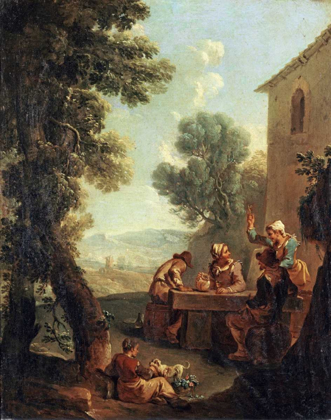 Picture of PEASANTS DRINKING BY A FARMHOUSE