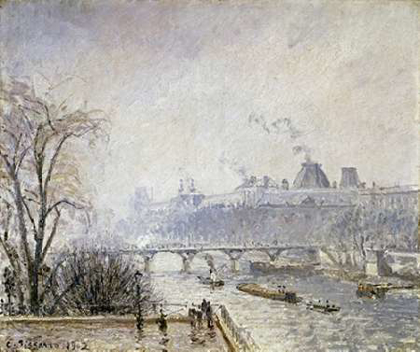 Picture of THE LOUVRE AND THE SEINE FROM THE PONT NEUF - MORNING MIST