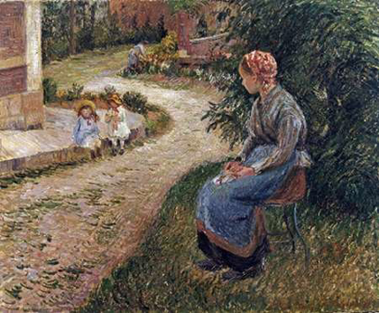 Picture of THE MAID SITTING IN THE GARDEN AT ERAGNY