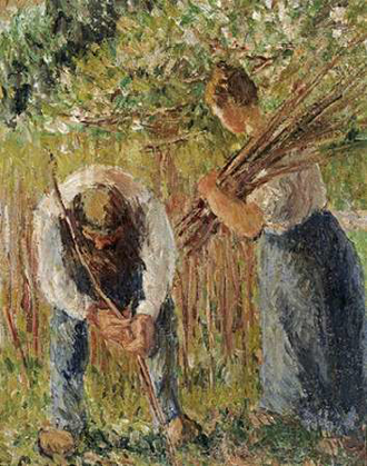 Picture of FARM LABOURERS PLANTING STAKES