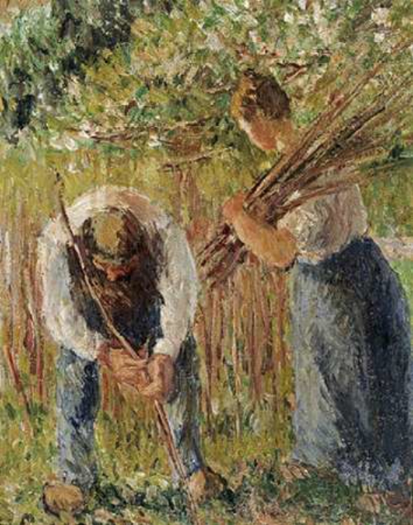 Picture of FARM LABOURERS PLANTING STAKES