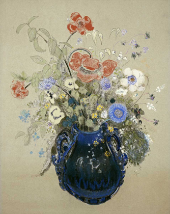 Picture of A VASE OF BLUE FLOWERS