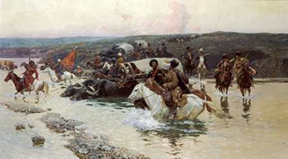 Picture of TCHERKESS CONVOY CROSSING A RIVER