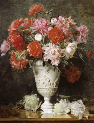Picture of PEONIES IN A VASE ON A TABLE