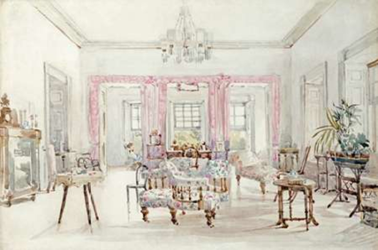 Picture of THE DRAWING ROOM OF QUEENS HOUSE, BARBADOS, 1880
