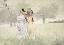 Picture of GIRLS STROLLING IN AN ORCHARD