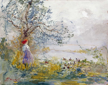 Picture of A PEASANT GIRL AND DUCKS