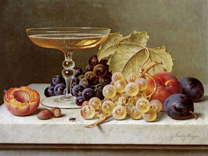 Picture of A GLASS OF CHAMPAGNE AND GRAPES
