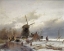Picture of A FROZEN RIVER LANDSCAPE WITH A WINDMILL