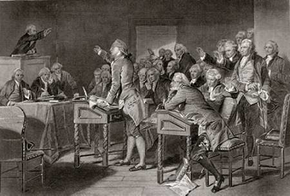 Picture of PATRICK HENRY ADDRESSING THE VIRGINIA ASSEMBLEY