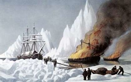 Picture of AMERICAN WHALERS CRUSHED IN THE ICE