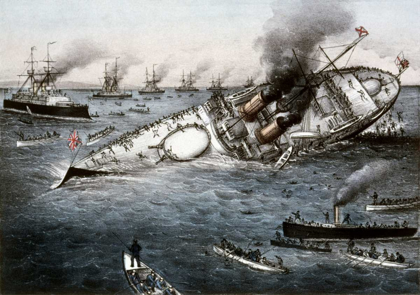 Picture of SINKING OF THE BATTLESHIP VICTORIA OFF TRIPOLI,SYRIA, JUNE 22, 1893