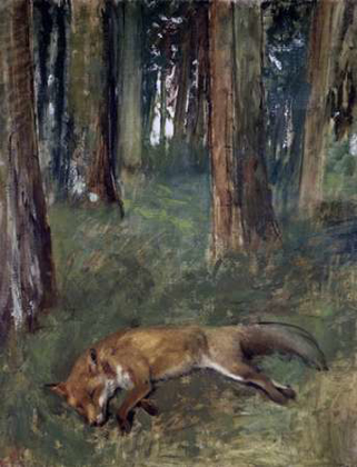Picture of DEAD FOX UNDER THE TREES