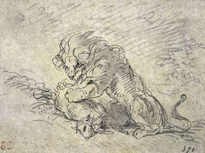 Picture of LION CONSUMING A SHEEP