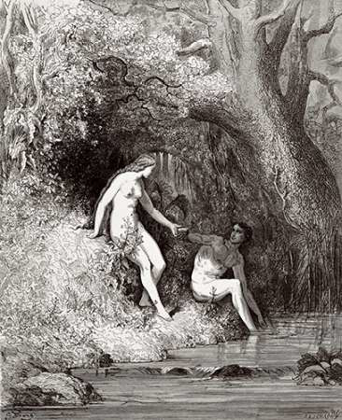 Picture of ADAM AND EVE IN PARADISE (FROM MILTONS PARADISE LOST)