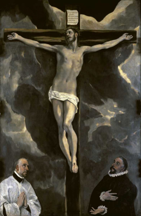 Picture of CHRIST ON THE CROSS ADORED BY TWO DONORS