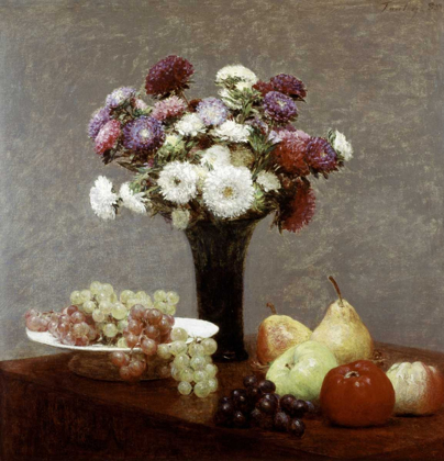 Picture of STILL LIFE WITH DAHLIAS AND FRUIT