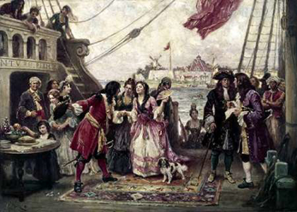 Picture of CAPTAIN WILLIAM KIDD IN NEW YORK HARBOR