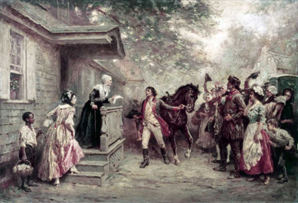 Picture of NEWS OF YORKTOWN BROUGHT TO WASHINGTONS MOTHER