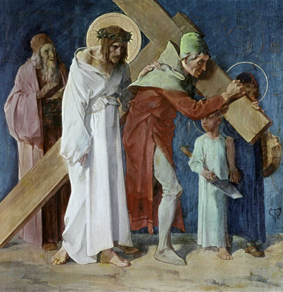 Picture of SIMON OF CYRENE HELPS JESUS, 5TH STATION OF THE CROSS