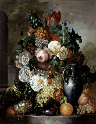 Picture of STILL LIFE OF FRUIT AND FLOWERS