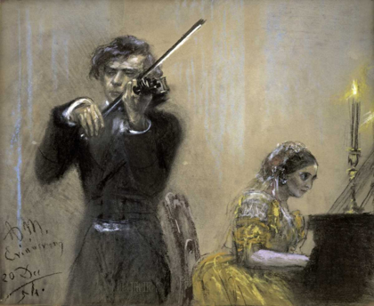 Picture of A VIOLINIST AND CLARA SCHUMANN