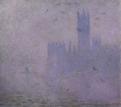 Picture of SEAGULLS - THE RIVER THAMES AND HOUSES OF PARLIAMENT, LONDON