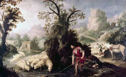 Picture of ALLEGORY-JACOB LAYING THE PEELED RODS