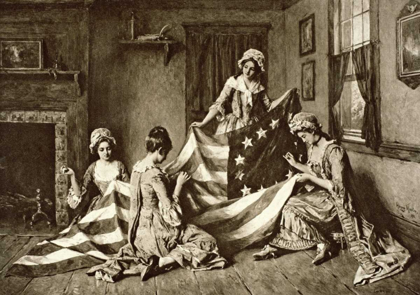 Picture of BETSY ROSS SEWING THE FIRST U.S. FLAG PHILADELPHIA, PENNSYLVANIA, 1777