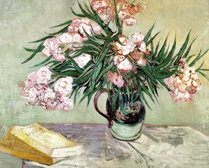 Picture of STILL LIFE: VASE WITH OLEANDERS AND BOOKS