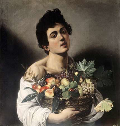 Picture of YOUNG BOY WITH BASKETFUL OF FRUIT