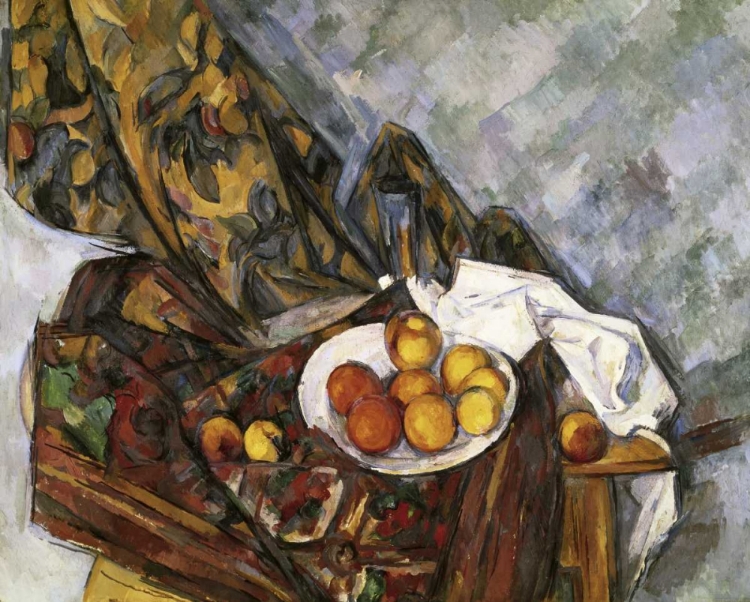 Picture of STILL LIFE WITH FLORAL CURTAIN