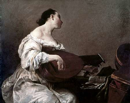 Picture of WOMAN PLAYING A LUTE