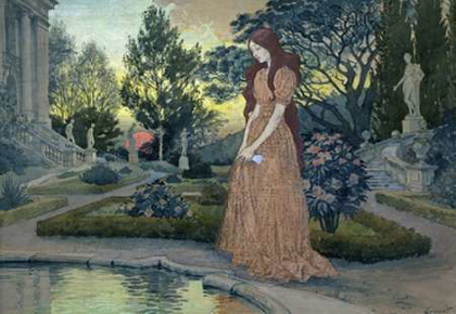 Picture of YOUNG LADY IN A GARDEN