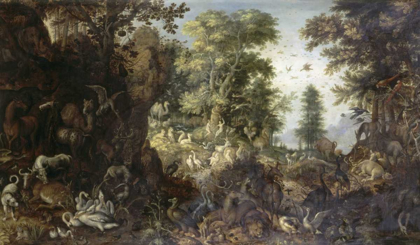Picture of THE GARDEN OF EDEN WITH EVE TEMPTING ADAM