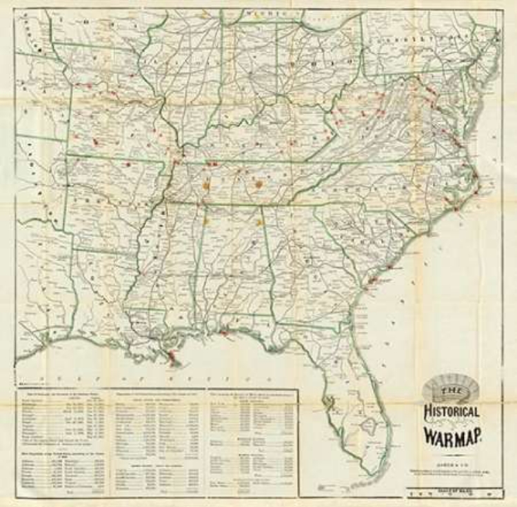 Picture of THE UNITED STATES HISTORICAL WAR MAP, 1862