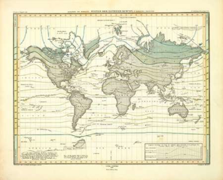 Picture of ALEXANDER VON HUMBOLDTS SYSTEM DER ISOTHERM-KURVEN, 1849