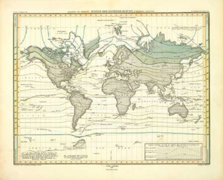 Picture of ALEXANDER VON HUMBOLDTS SYSTEM DER ISOTHERM-KURVEN, 1849