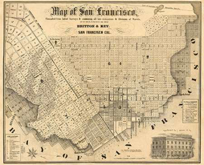 Picture of MAP OF SAN FRANCISCO, 1852