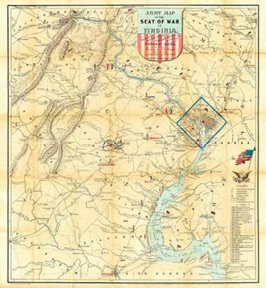 Picture of ARMY MAP OF THE SEAT OF WAR IN VIRGINIA, 1862