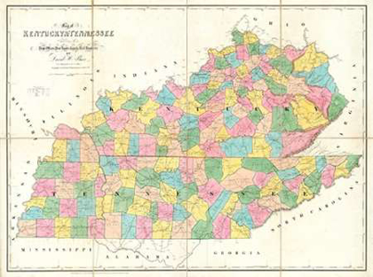 Picture of MAP OF KENTUCKY AND TENNESSEE, 1839