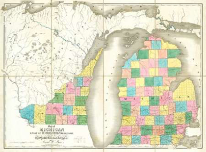 Picture of MAP OF MICHIGAN AND PART OF WISCONSIN TERRITORY, 1839