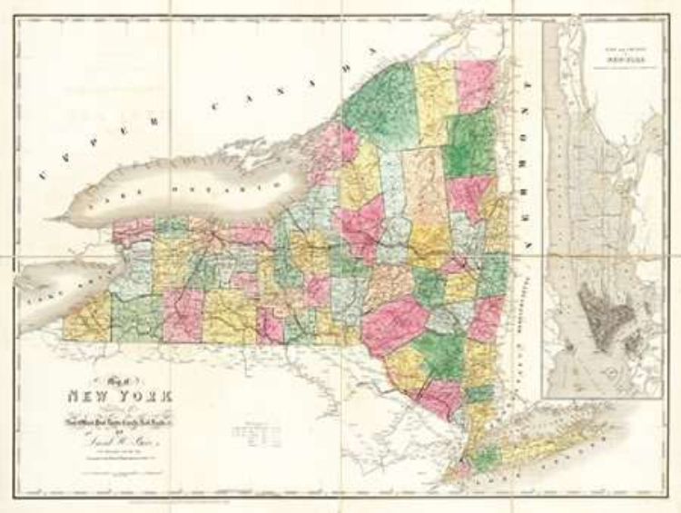 Picture of MAP OF NEW YORK, 1839